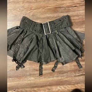 Grey distressed wash darker Wavs Fairy ruffle skirt